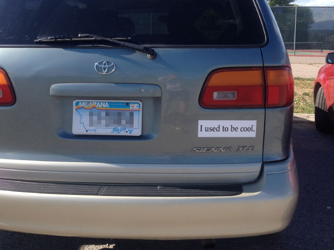 The Only Bumper Sticker You Should Put On a Minivan.