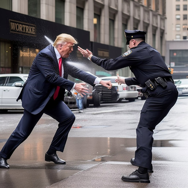 AI-generated image of Trump arrest.