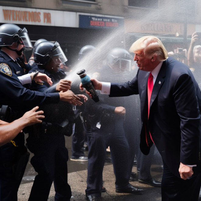 AI-generated image of Trump arrest.