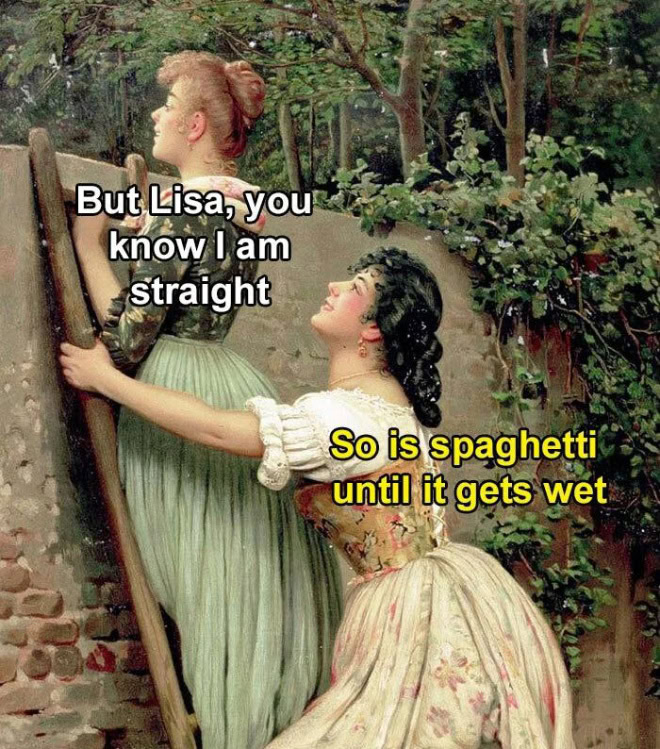 Classical sarcasm meme.