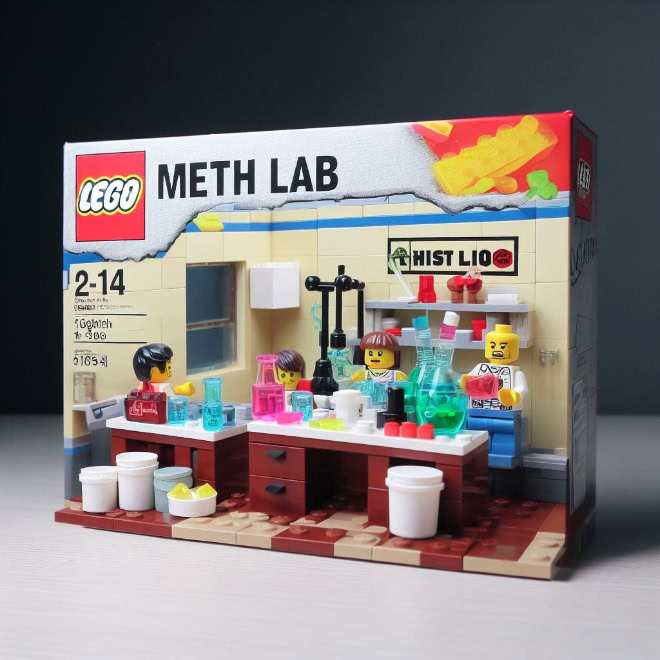 Funny LEGO set, created by AI.