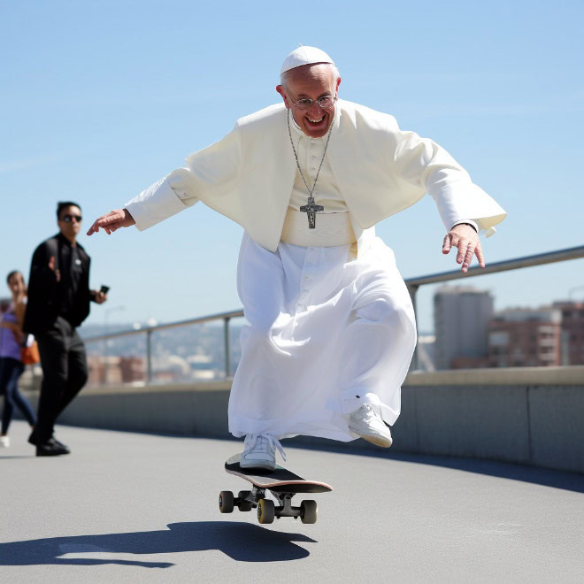 Pope enjoying his free time.